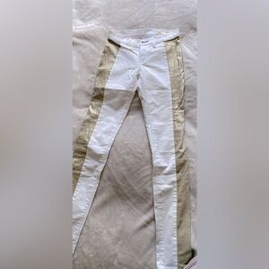 Rag & Bone White Pants with Gold Side Stripes